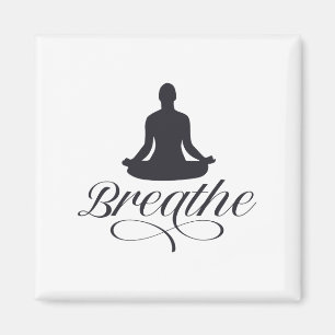 Breathe Yoga Pose Silhouette Magnet