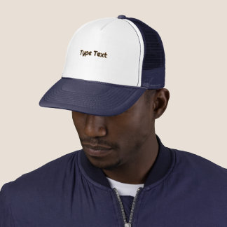 Breatheable Mesh back Type Text Events Looking Nav Trucker Hat