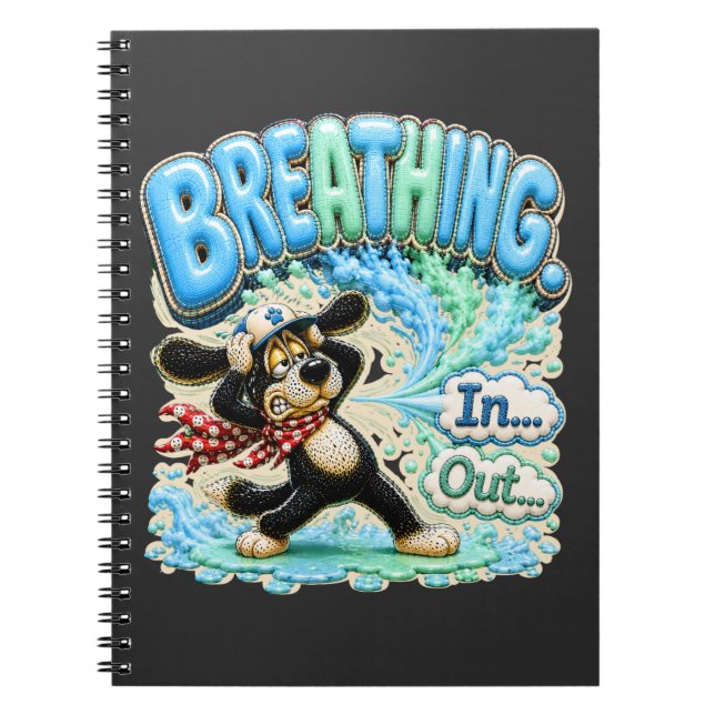Breathing I'm Out Funny Burnout Notebook (Front)