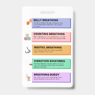 Breathing Techniques Badge Accessory ID Badge