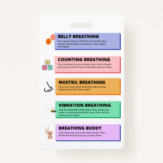 Breathing Techniques Badge Accessory ID Badge