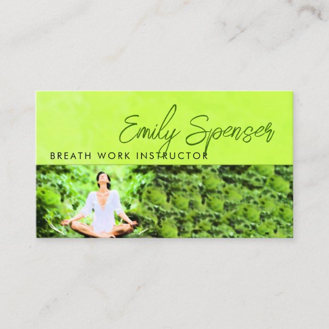 Breathing Yoga In Nature Training Session Business Card (Front)