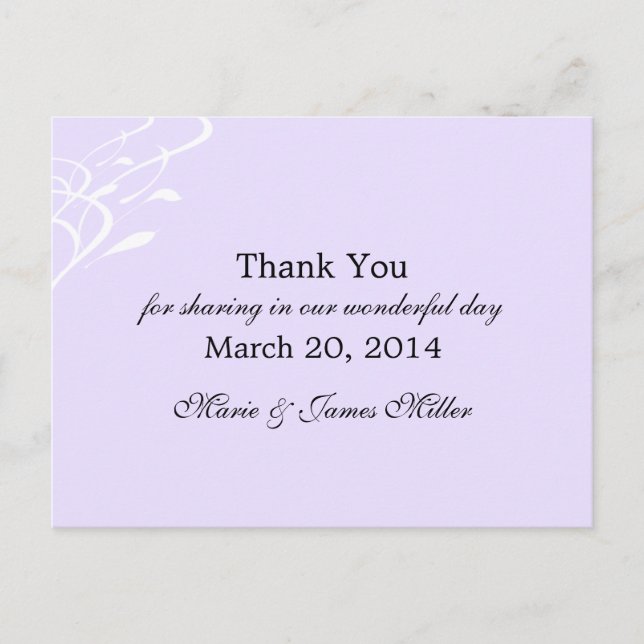 Breathless Lightly Lavendar Postcard (Front)