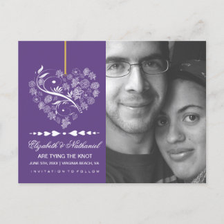 Breathless SAVE THE DATE Postcard- plum Announcement Postcard