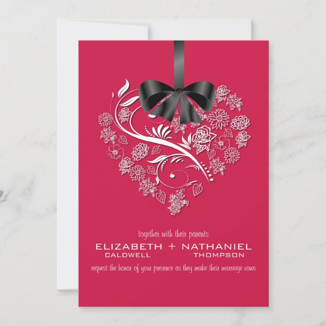 Breathless Wedding Invitation--cherry red Invitation (Front)