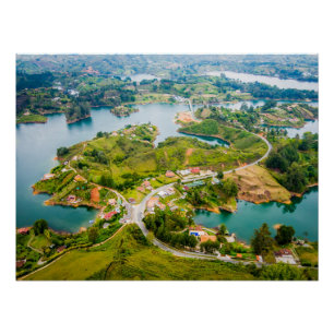 Breathtaking Aerial View of Guatape Antioquia Poster