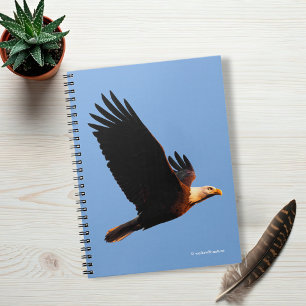 Breathtaking Bald Eagle in Winter Sunset Flight Notebook
