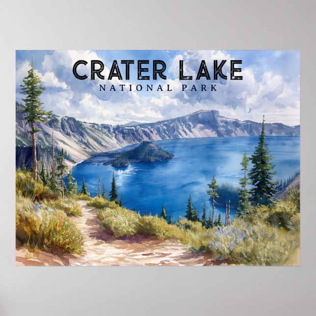 Breathtaking Beauty: Crater Lake National Park Poster (Front)