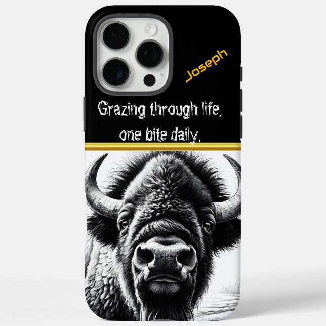 Breathtaking Buffalo in Tranquil Nature Case-Mate iPhone Case (Back)