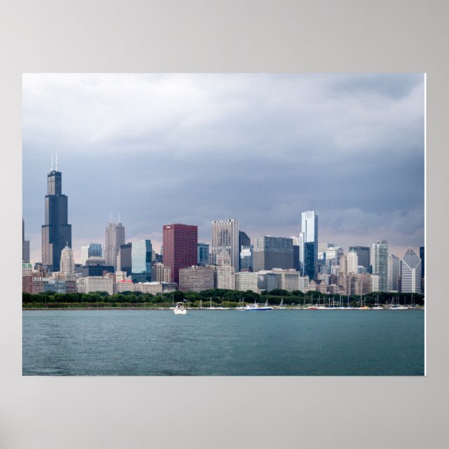 Breathtaking Chicago Skyline Pictures Poster (Front)