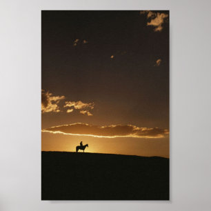 Breathtaking Cowboy Sunset Poster