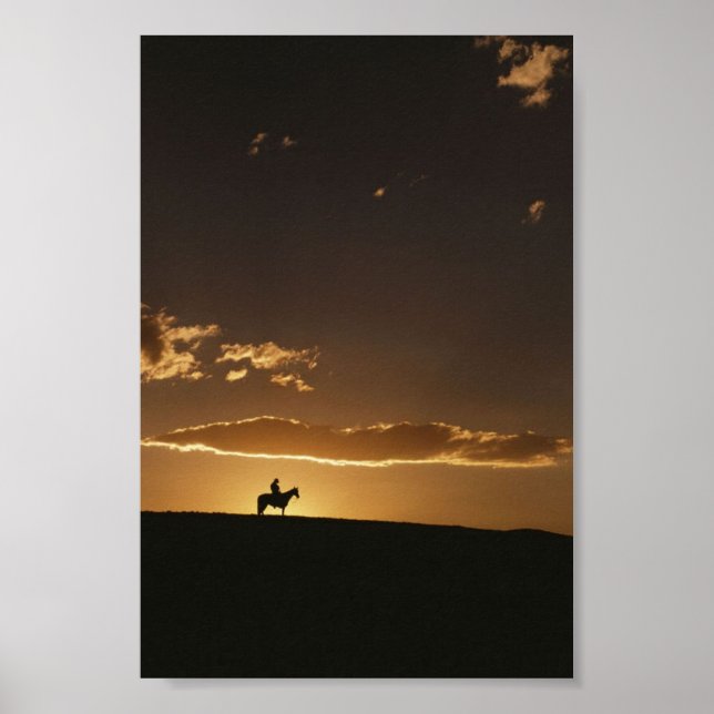 Breathtaking Cowboy Sunset Poster (Front)