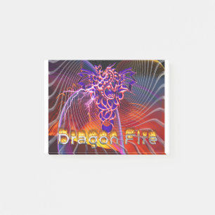 Breathtaking Dragon Fire Design Post-it Notes