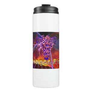 Breathtaking Dragon Fire Design Thermal Tumbler