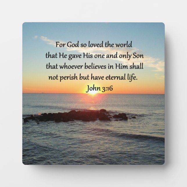 BREATHTAKING JOHN 3:16 SUNRISE PLAQUE (Front)