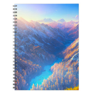 Breathtaking Landscape of the Snowy Valley Notebook