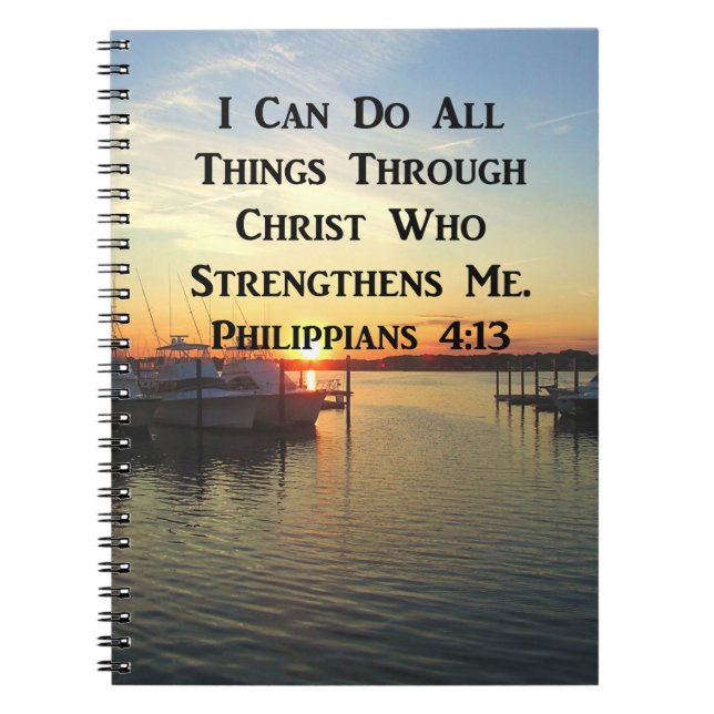 BREATHTAKING PHILIPPIANS 4:13 SCRIPTURE NOTEBOOK (Front)