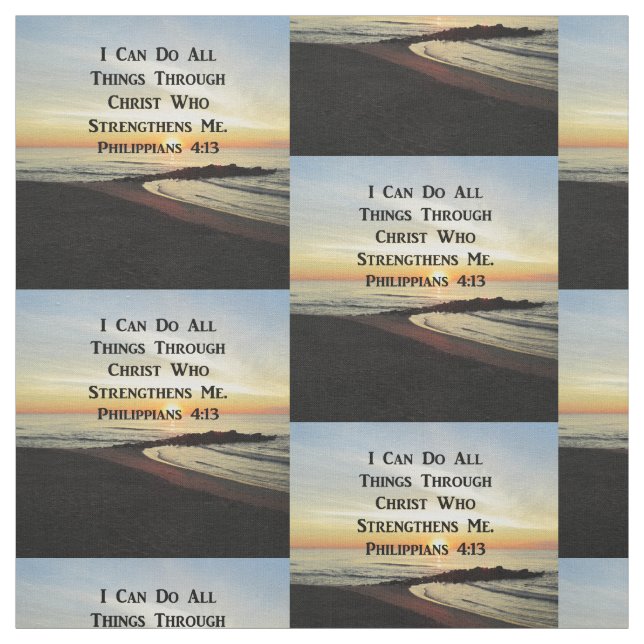 BREATHTAKING PHILIPPIANS 4:13 SCRIPTURE VERSE FABRIC (Swatch)