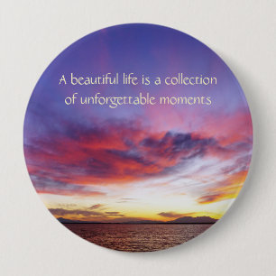 Breathtaking sunset over the sea 10 cm round badge