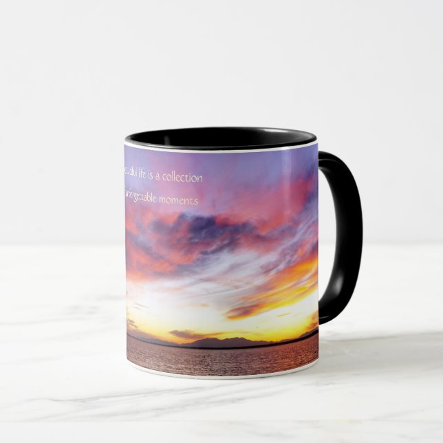 Breathtaking sunset over the sea, personalizable  mug (Front Right)