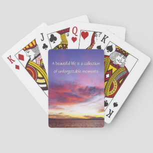 Breathtaking sunset over the sea   playing cards