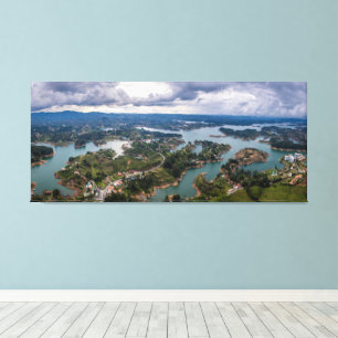 Breathtaking View of Guatape Antioquia Cloudy Sky Canvas Print