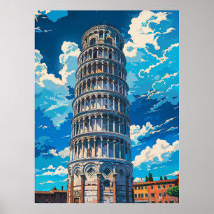 Breathtaking View of the Leaning Tower of Pisa, It Poster