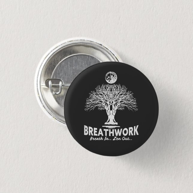Breathwork, Stress Relief, meditation power 3 Cm Round Badge (Front & Back)