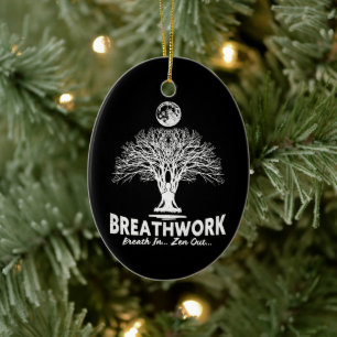 Breathwork, Stress Relief, meditation power Ceramic Tree Decoration