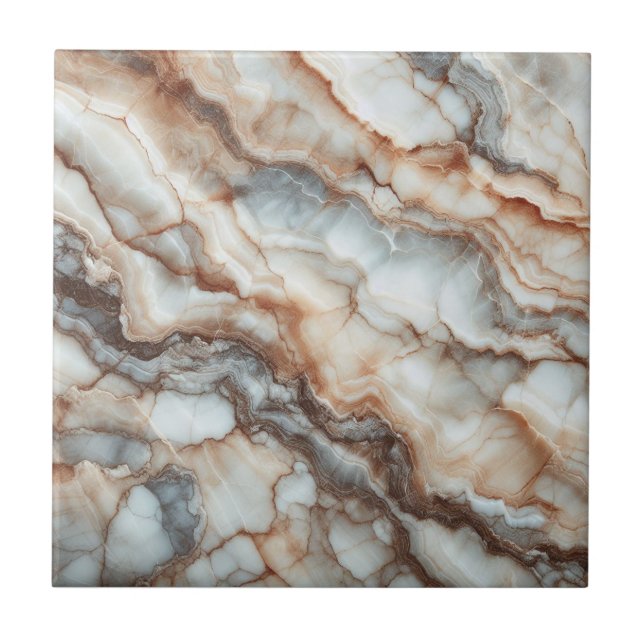Breccia Marble Elegance: Earthy and Natural Tones Tile (Front)