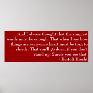 Brecht Poem Poster