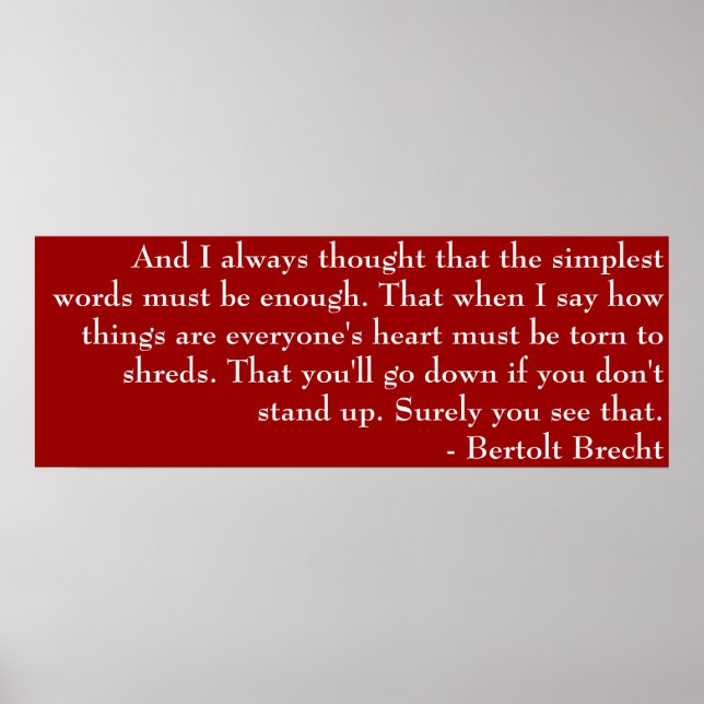 Brecht Poem Poster (Front)