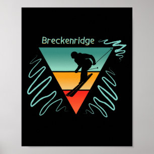 Breckenridge Colorado 90s Style Vintage Skiing Poster