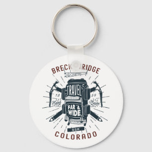 Breckenridge Colorado Backpack Gear Retro Travel Key Ring