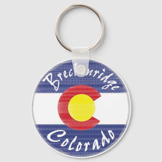Breckenridge Colorado circle flag keychain (Front)