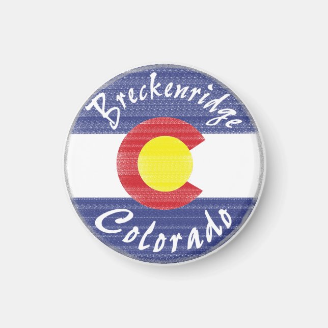 Breckenridge Colorado circle flag magnet (Front)