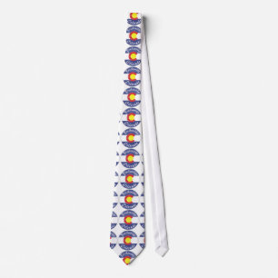 Breckenridge Colorado circle flag necktie