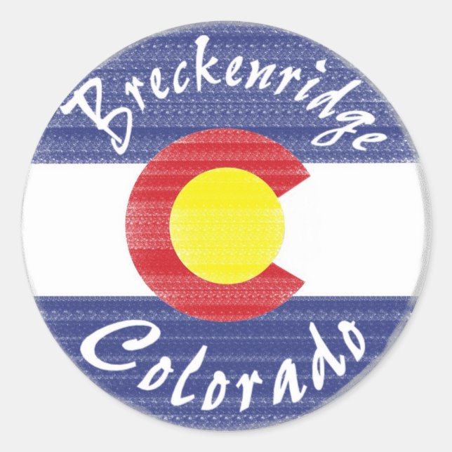 Breckenridge Colorado circle flag stickers (Front)