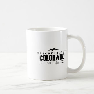 Breckenridge Colorado Distressed Mountain Ski Desi Coffee Mug