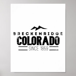 Breckenridge Colorado Distressed Mountain Ski Desi Poster
