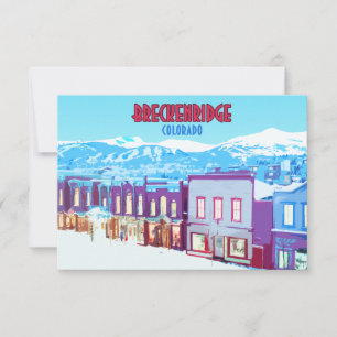 Breckenridge Colorado Downtown Mountains Flat Card