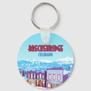 Breckenridge Colorado Downtown Mountains Key Ring