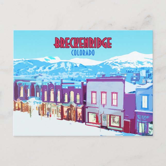 Breckenridge Colorado Downtown Mountains Postcard (Front)