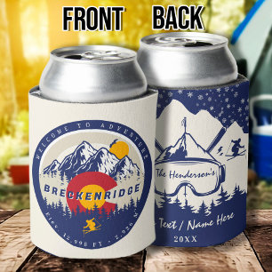 Breckenridge Colorado Flag Mountain Ski Souvenir Can Cooler