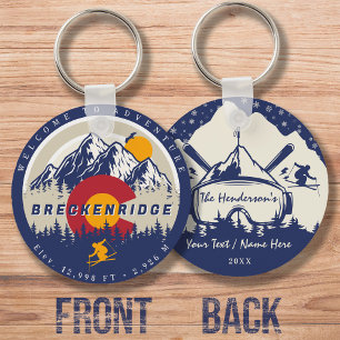 Breckenridge Colorado Flag Mountain Ski Souvenir Key Ring