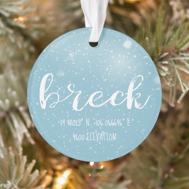 Breckenridge Colorado Latitude and Longtitude Ornament (Tree)