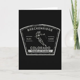 Breckenridge Colorado Long Sleeve Snow Skiing Card