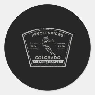 Breckenridge Colorado Long Sleeve Snow Skiing Classic Round Sticker