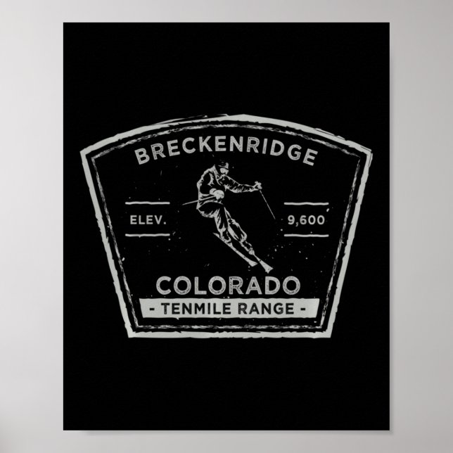 Breckenridge Colorado Long Sleeve Snow Skiing  Poster (Front)