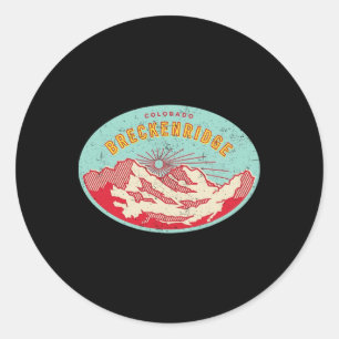 Breckenridge Colorado Mountain Skiing Hiking Vinta Classic Round Sticker